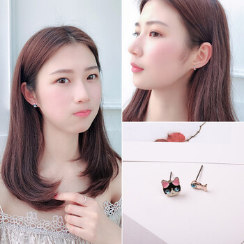 可愛(ài)小貓耳釘