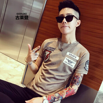 古萊登（GODLIKE） 短袖 男士T恤 卡其色 S，XL，L，XXXL，XXL，M