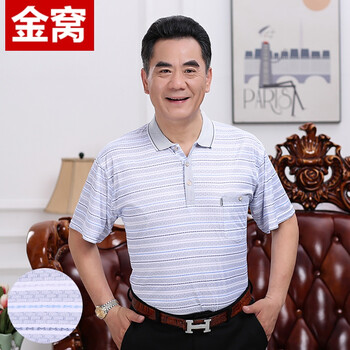 罕都（HANDU） 短袖 男士T恤 南嘉翻領(lǐng)短袖1508藍(lán)色 