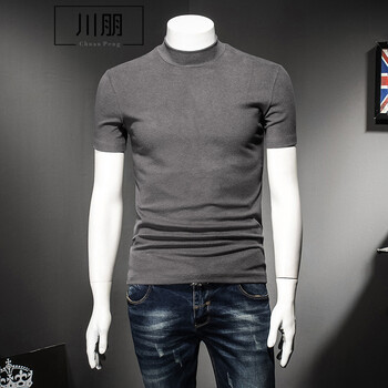 川朋 短袖 男士T恤 81821灰色 XL，L，XXL，XXXL，M，加大