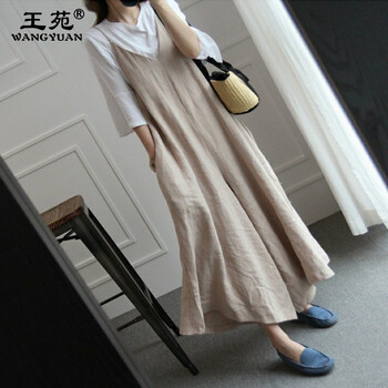 王苑（WANGYUAN） 高腰 背帶褲 女 九分褲 休閑褲