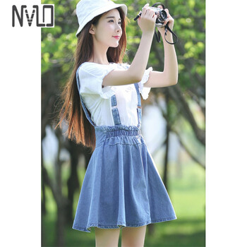 NVLD 純色 荷葉邊 連衣裙