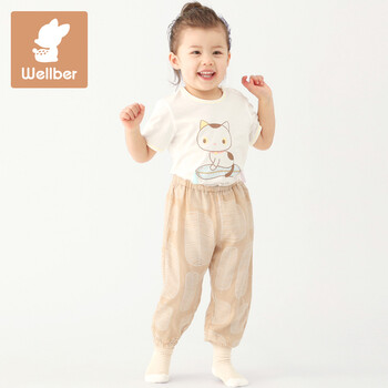 威爾貝魯（WELLBER）童裝休閑褲
