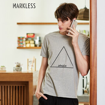 MARKLESS 短袖 男士T恤 灰色 XL，L，XXL，XXXL，M