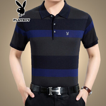 花花公子（PLAYBOY） 短袖 男士T恤 藍(lán)色 S，XL，L，M，XXXL，XXL