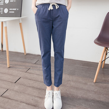 爵森馬公子（JUESENMAGONGZI） 高腰 哈倫褲 女 九分褲 休閑褲