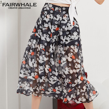 馬克華菲（FAIRWHALE） 中腰 闊腳褲 女 七分褲 休閑褲
