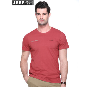 吉普（JEEP） 短袖 男士T恤 磚紅色 XL，L，M，XXXL，XXL