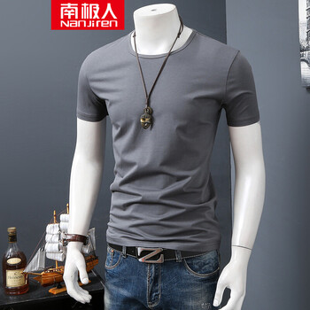 南極人（Nanjiren） 短袖 男士T恤 深灰色圓領(lǐng) S，XL，L，M，XXL，XXXL
