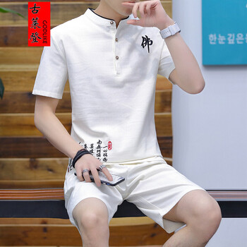 古萊登（GODLIKE） 短袖 男士T恤 佛字白色 XL，L，XXXL，M，XXL