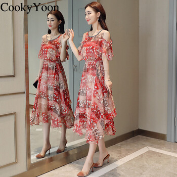 CookyYoon 碎花 露臍/腰 連衣裙