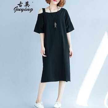 古英（guying） 純色 綁帶 連衣裙