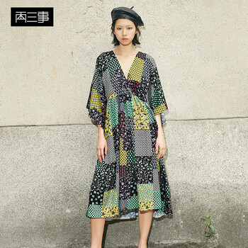 兩三事 碎花 綁帶，印花 連衣裙