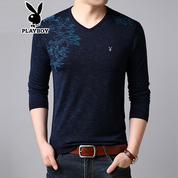 花花公子（PLAYBOY） 長(zhǎng)袖 男士T恤 綠色 XL，L，XXL，M，XXXL