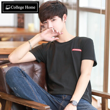 Collegehome 短袖 男士T恤 黑色T2732 