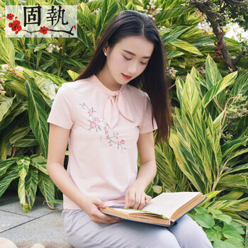 固執(zhí)（OBSTINATE） 蝴蝶結(jié) 短袖 T恤 女 