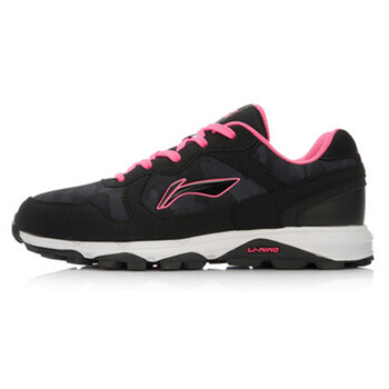 李寧（LI-NING）跑步鞋新基礎(chǔ)黑/熒光果粉 36