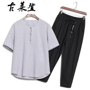 古萊登（GODLIKE） 短袖 男士T恤 灰衣黑褲 XL，L，XXL，M，XXXL