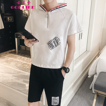 古萊登（GODLIKE） 七分袖 男士T恤 白色A19 XL，L，XXXL，XXL，M