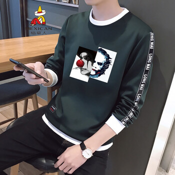 稻草人（mexican） 長袖 男士T恤 3065小丑(墨綠) M