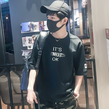 富貴鳥（FUGUINIAO） 七分袖 男士T恤 703黑色 