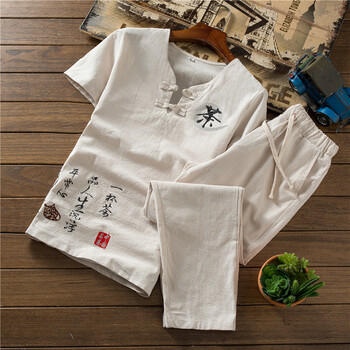 尊首（ZUNSHOU） 短袖 男士T恤 TZ53 卡其色九分褲 