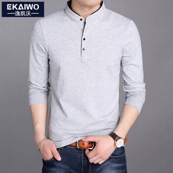 袋鼠（KANGAROO） 長(cháng)袖 男士T恤 811灰色 