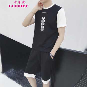 古萊登（GODLIKE） 七分袖 男士T恤 黑色DS83 XL，L，XXXL，XXL，M