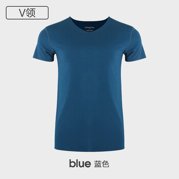 敦之盾（DONGDON） 短袖 男士T恤 V領(lǐng)藍(lán)色 XL，L，XXXL，M，XXL