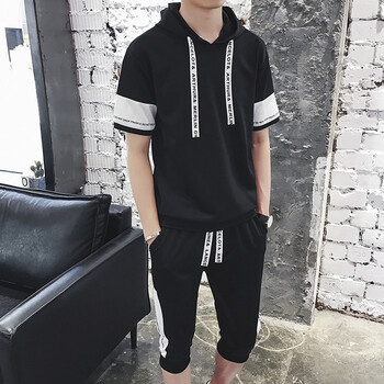 韓路 短袖 男士T恤 黑色套裝 XL，L，XXL，M，XXXL