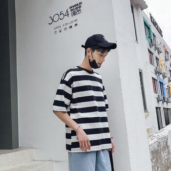 古萊登（GODLIKE） 短袖 男士T恤 黑白條 XL，L，XXL，XXXL，M