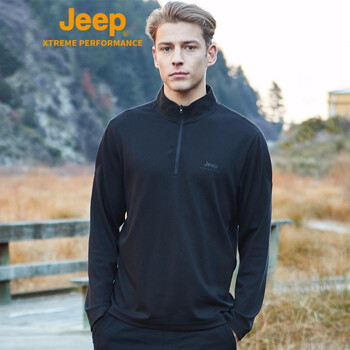 Jeep（吉普） 長袖 男士T恤  品牌黑 