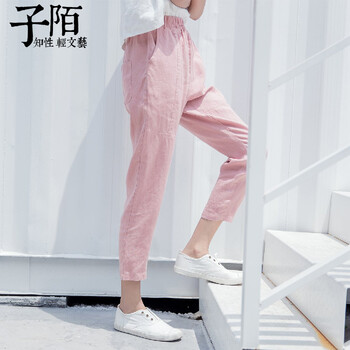 子陌  直筒褲 女 九分褲 休閑褲