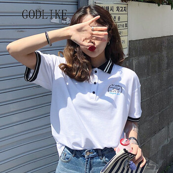 古萊登（GODLIKE） 紐扣，印花 短袖 T恤 女 