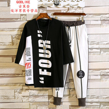 古萊登（GODLIKE） 七分袖 男士T恤 灰色 S，XL，L，XXL，M，XXXL