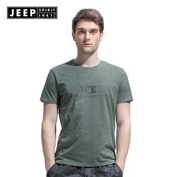 吉普（JEEP） 短袖 男士T恤 軍綠（偏小碼） 