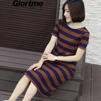 佐手時間（Giortme） 拼色 條紋 連衣裙