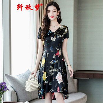 纖秋夢(mèng) 大花 波點(diǎn)，印花 連衣裙