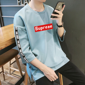 富貴鳥（FUGUNIAO） 長袖 男士T恤 124（SUPRENE）湖藍(lán)色 