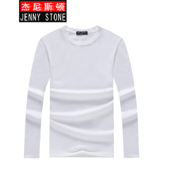 杰尼斯頓（Jenny Stone） 長袖 男士T恤 白色 S，XL，L，XXXL，XXL，加大，M