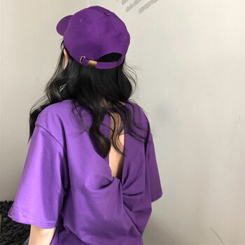 風(fēng)采兔（FENGCAITU） 露背 短袖 T恤 女 圓領(lǐng)