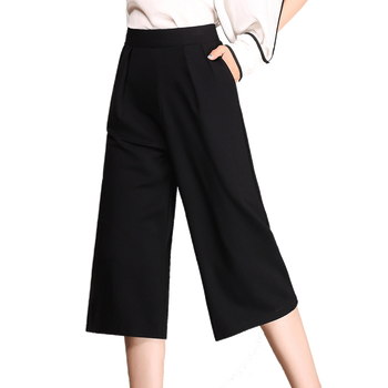 魔之韻 高腰 闊腳褲 女 七分褲 休閑褲