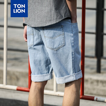 唐獅（TonLion） 寬松褲 青春休閑 男士牛仔褲