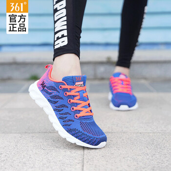 361°跑步鞋基準(zhǔn)藍(lán)/螢光紅 37