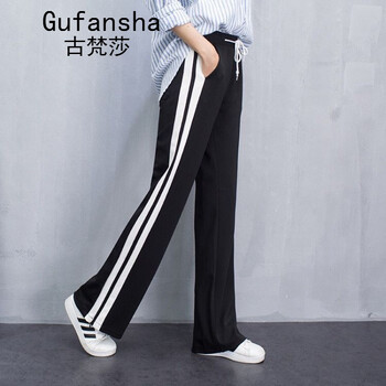 古梵莎（Gufansha） 高腰 喇叭褲 女 長褲 休閑褲