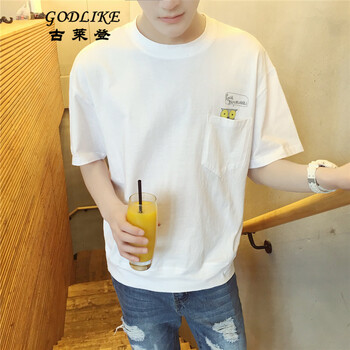 古萊登（GODLIKE） 五分袖 男士T恤 白色 S