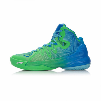 李寧（LI-NING）籃球鞋熒光草綠/艷藍色 