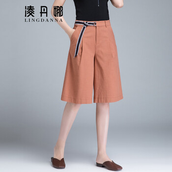 凌丹娜 高腰  女 五分褲 休閑褲