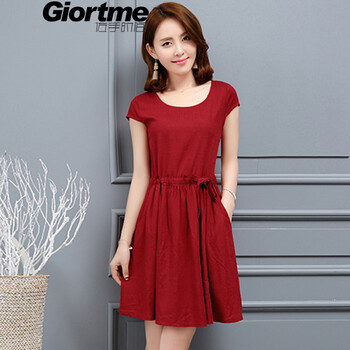 佐手時間（Giortme） 純色 系帶 連衣裙