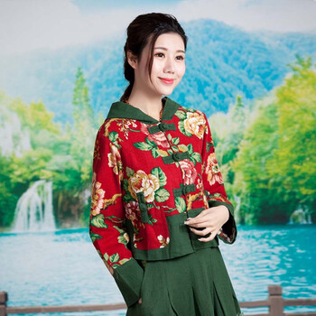 清水靈籽（QSLZ） 連帽 長袖 女 短外套 印花